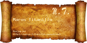 Maros Titanilla névjegykártya